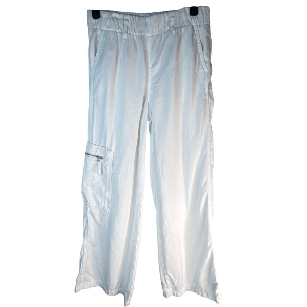 2/$30 ZARA Girls Size 13-14 White Cargo Pants Elastic Waist